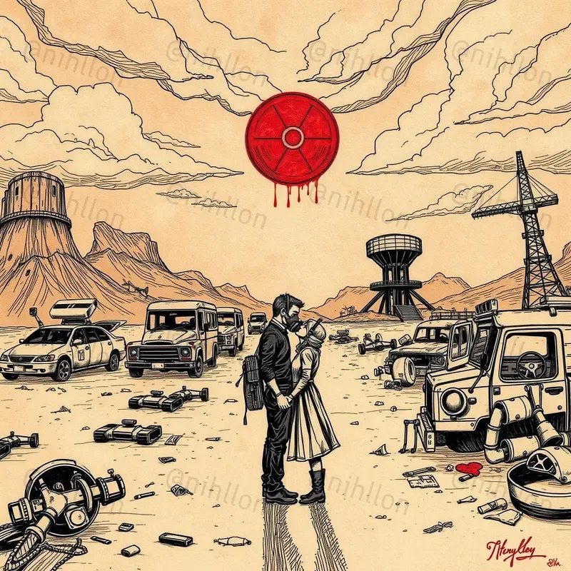 Dystopian Love Handdrawn Art