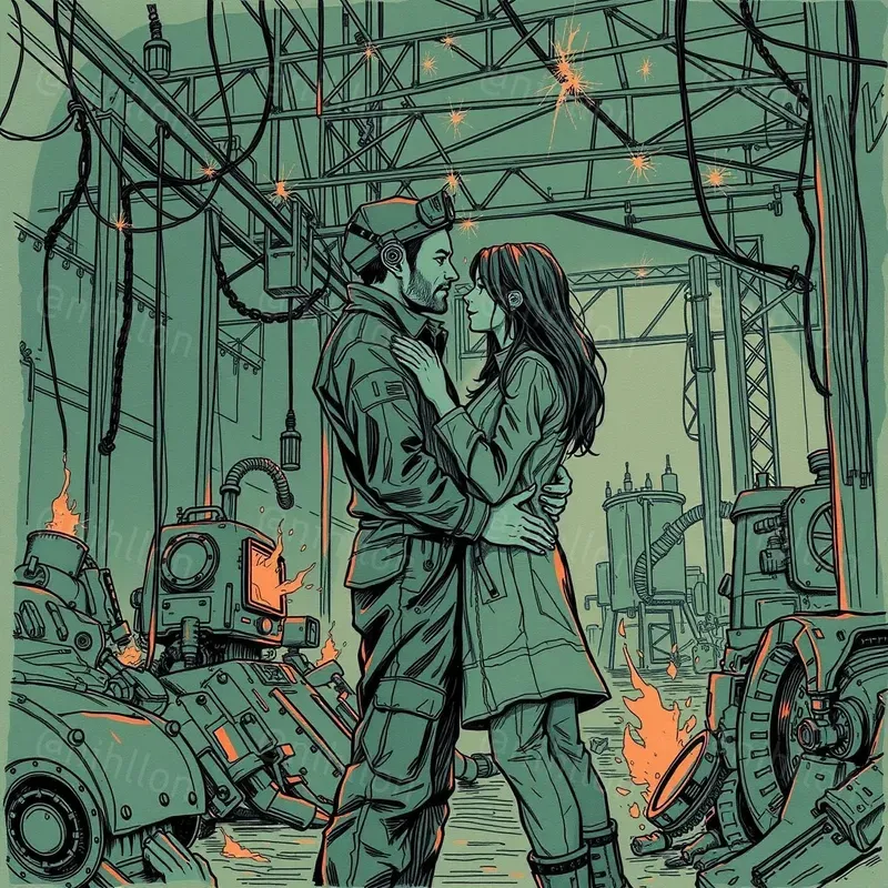 Dystopian Love Handdrawn Art