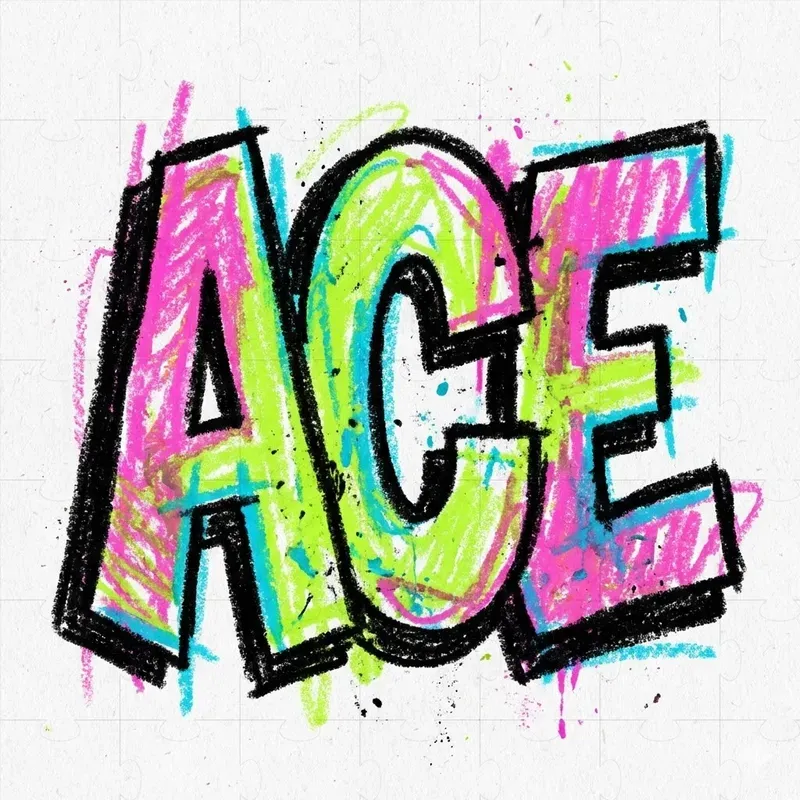 Hand Drawn Neon Crayon Typography