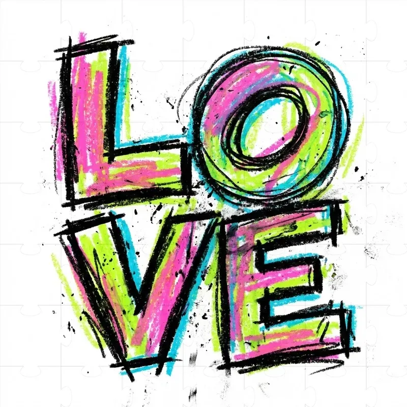 Hand Drawn Neon Crayon Typography