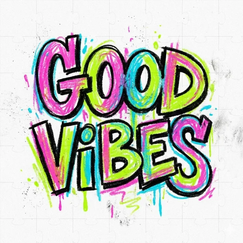 Hand Drawn Neon Crayon Typography