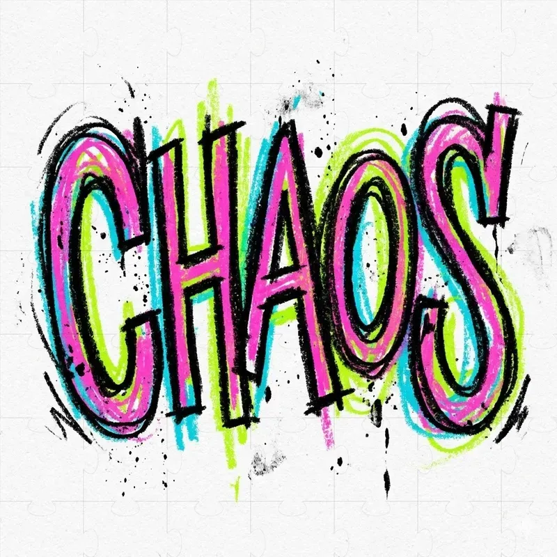 Hand Drawn Neon Crayon Typography
