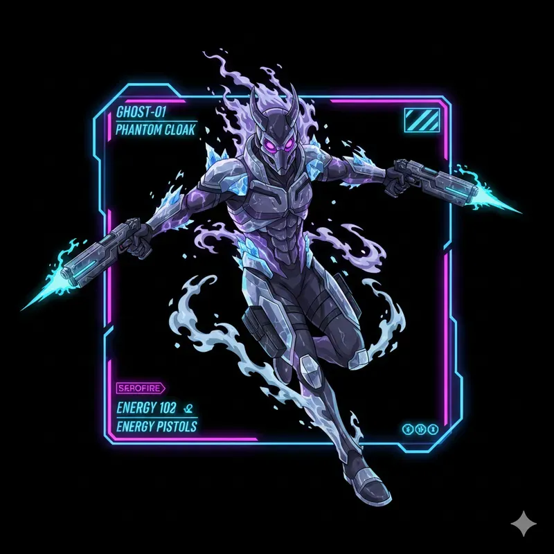 Cyber Ghost Anime Card Illustrations