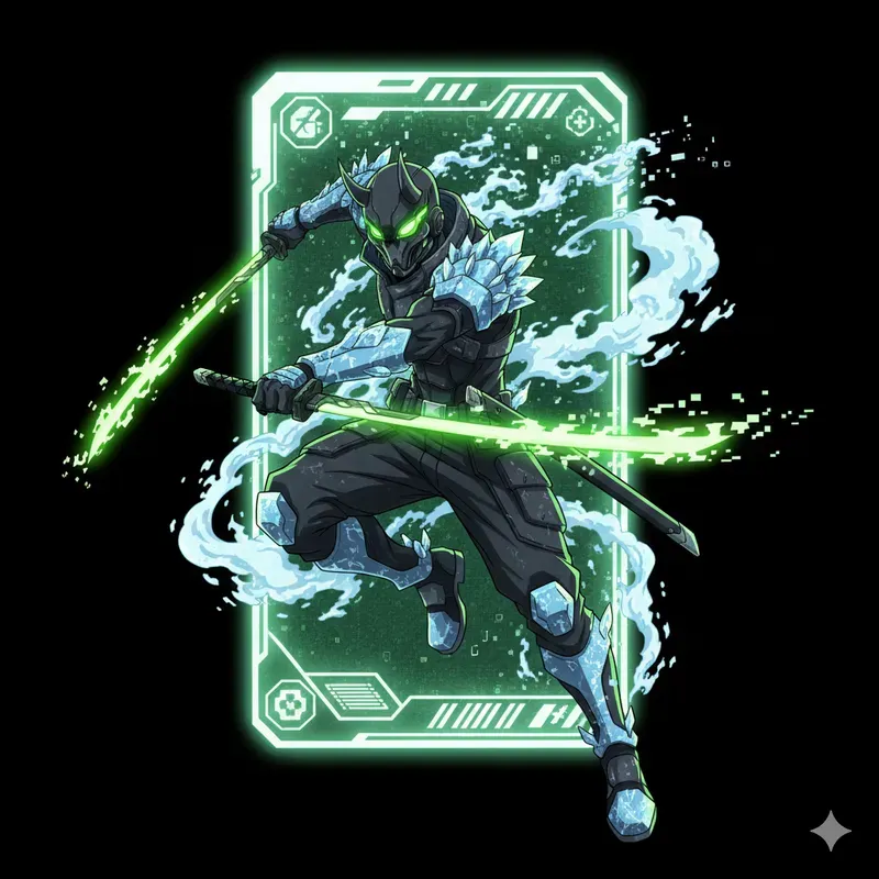 Cyber Ghost Anime Card Illustrations