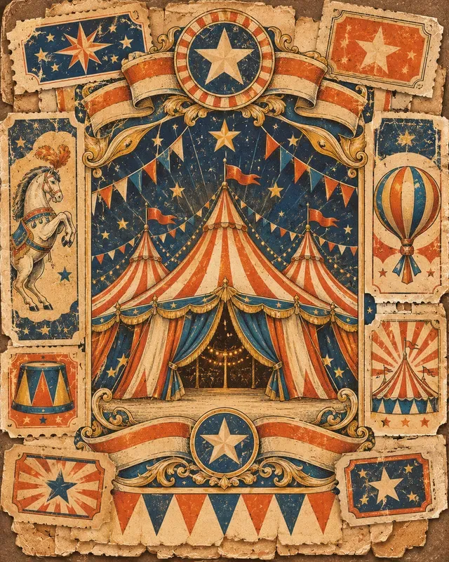 Vintage Circus Paper Ephemera