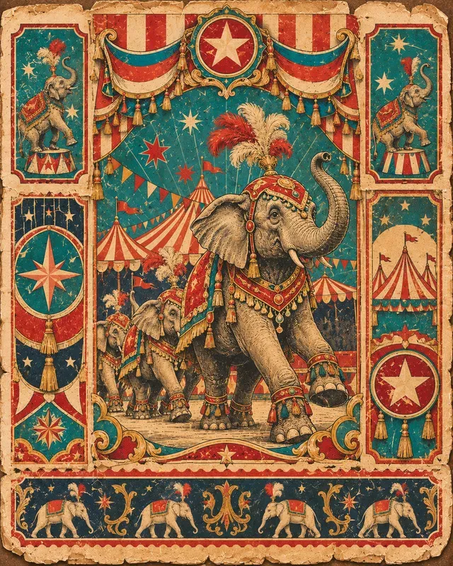 Vintage Circus Paper Ephemera