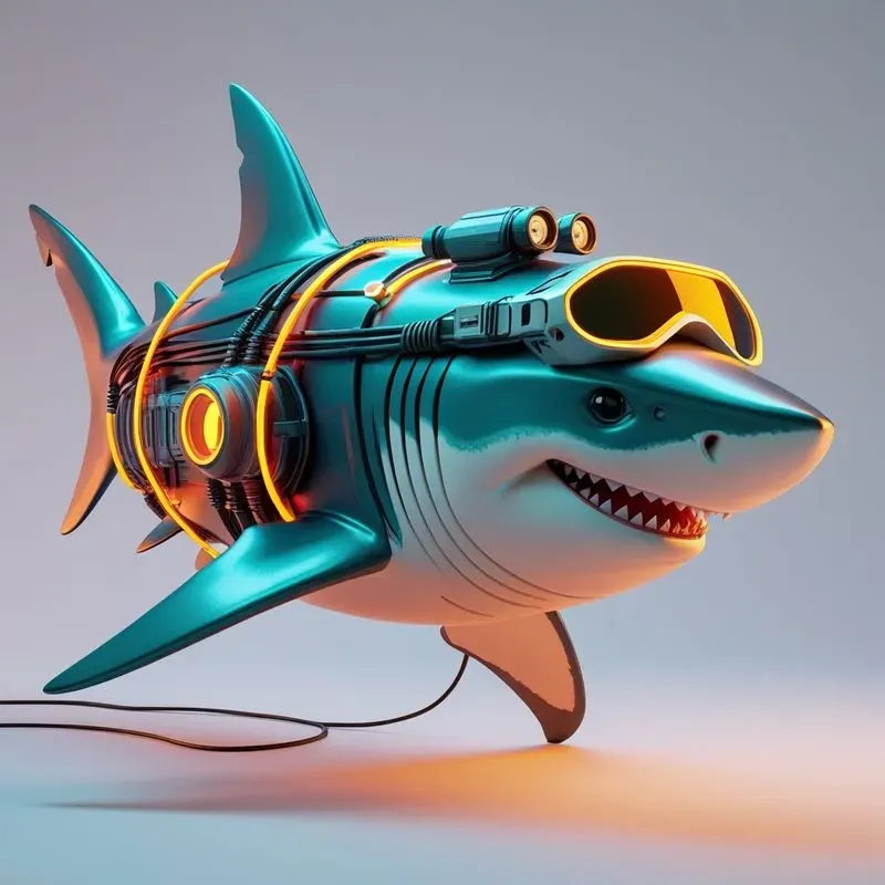 Vibrant 3D Vector Cyberpunk Animals