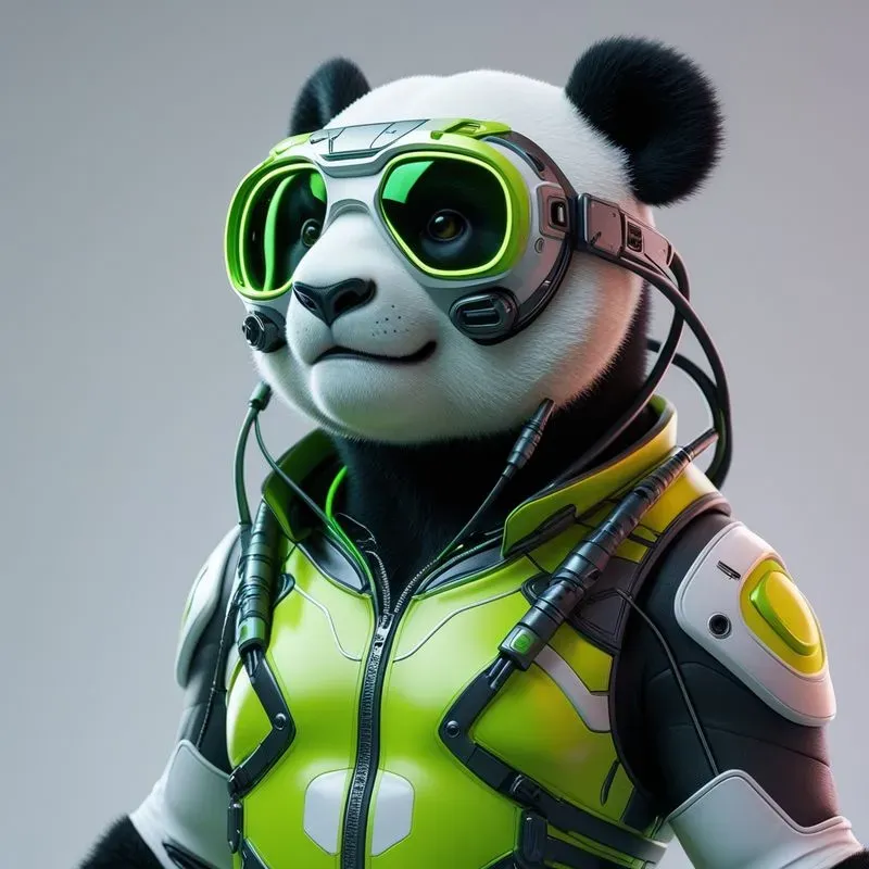 Vibrant 3D Vector Cyberpunk Animals