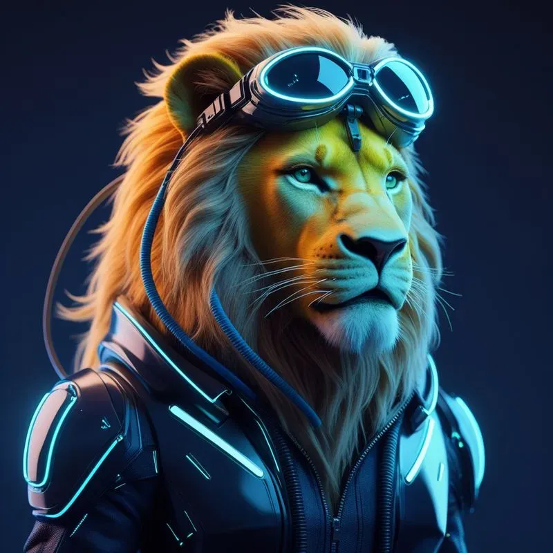 Vibrant 3D Vector Cyberpunk Animals