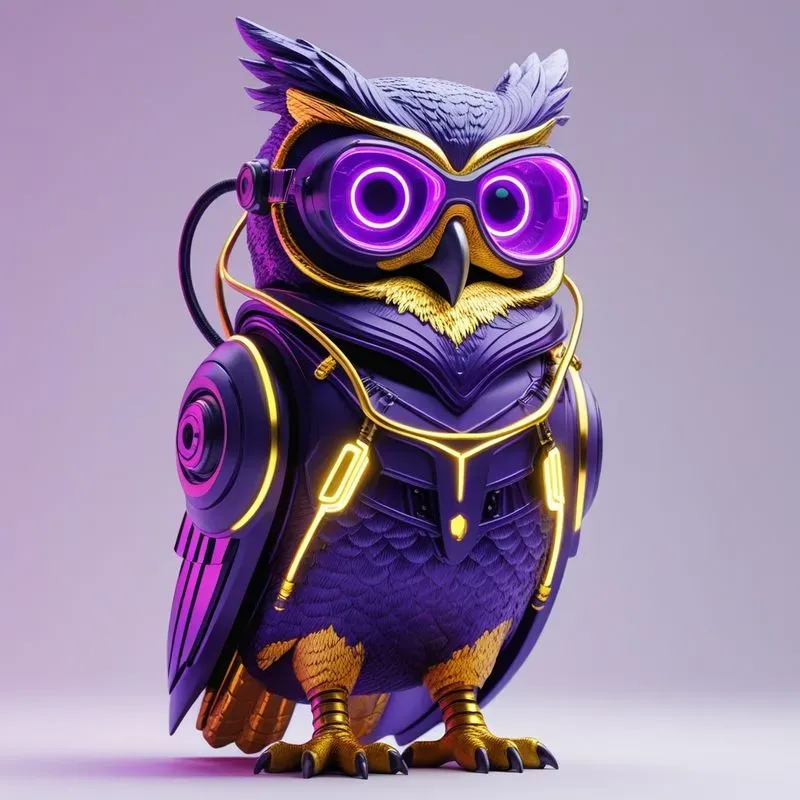 Vibrant 3D Vector Cyberpunk Animals