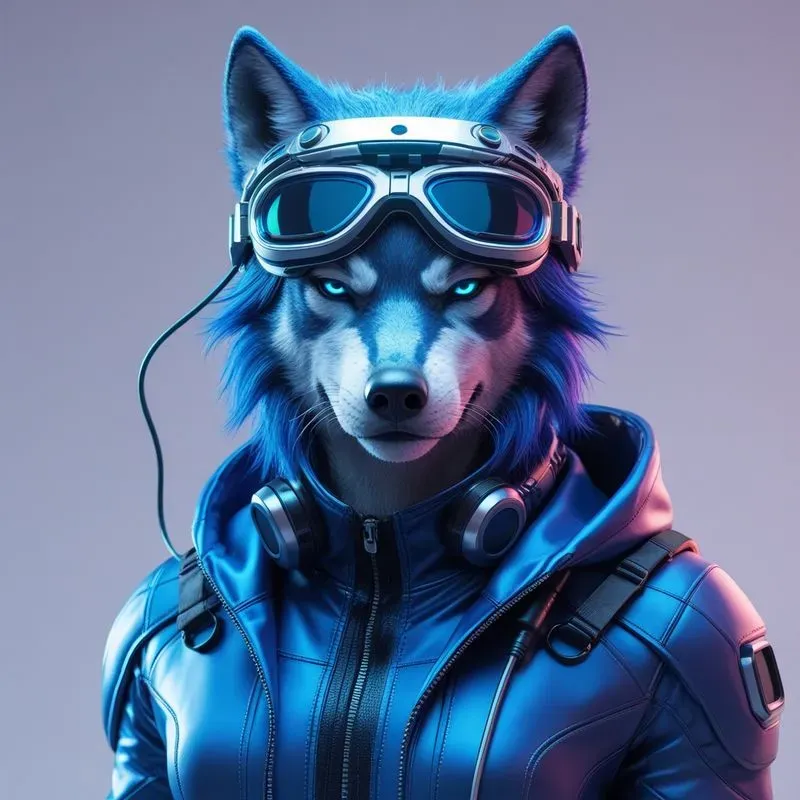 Vibrant 3D Vector Cyberpunk Animals