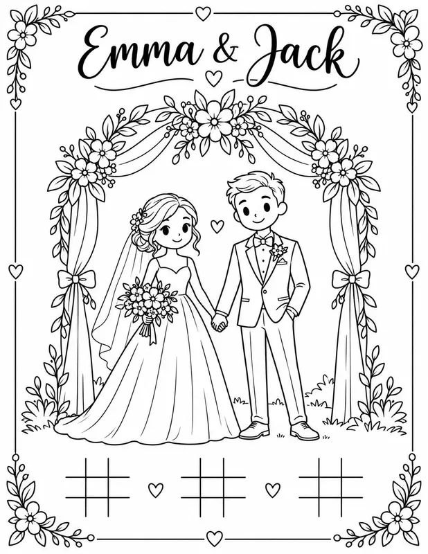 Wedding Kids Activity Coloring Pages