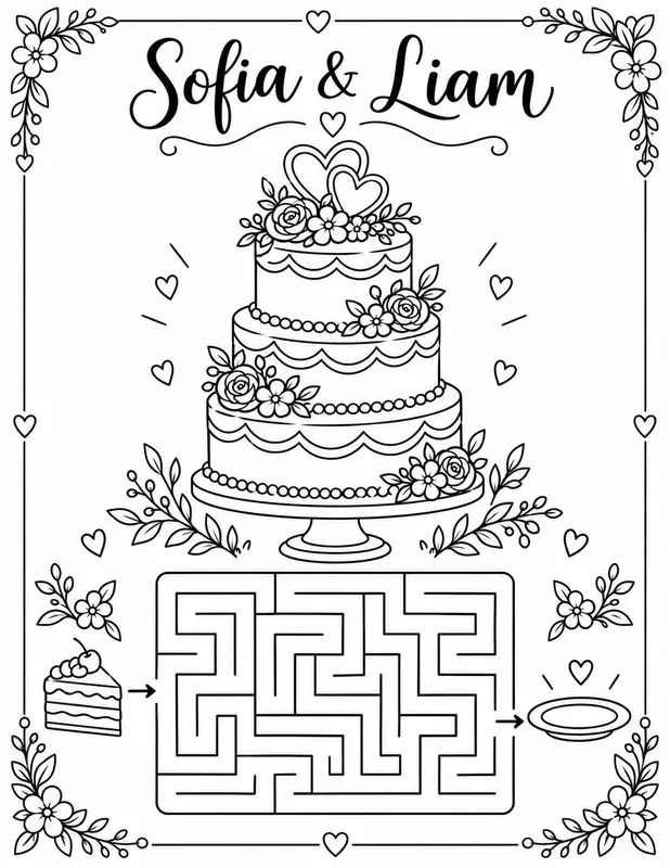 Wedding Kids Activity Coloring Pages