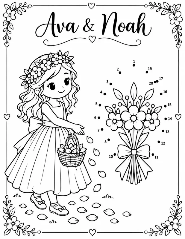 Wedding Kids Activity Coloring Pages