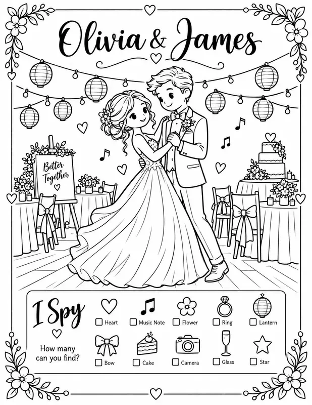 Wedding Kids Activity Coloring Pages