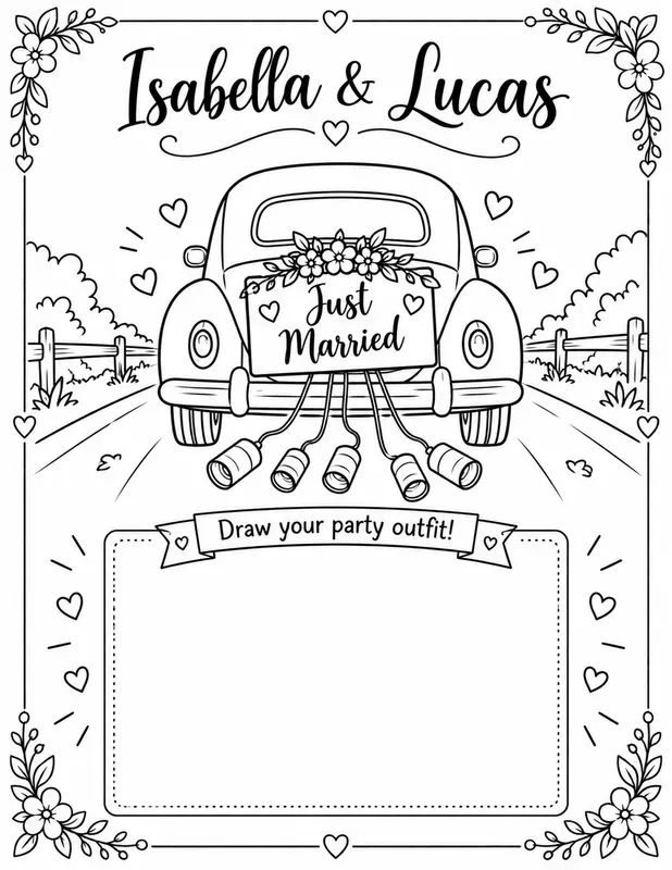 Wedding Kids Activity Coloring Pages
