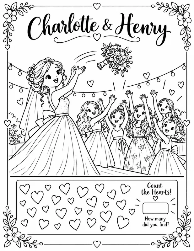 Wedding Kids Activity Coloring Pages