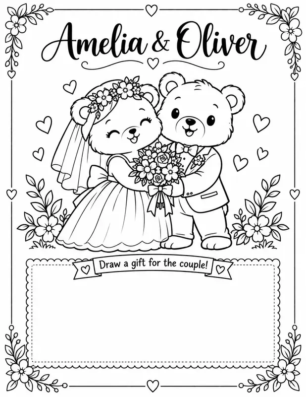 Wedding Kids Activity Coloring Pages