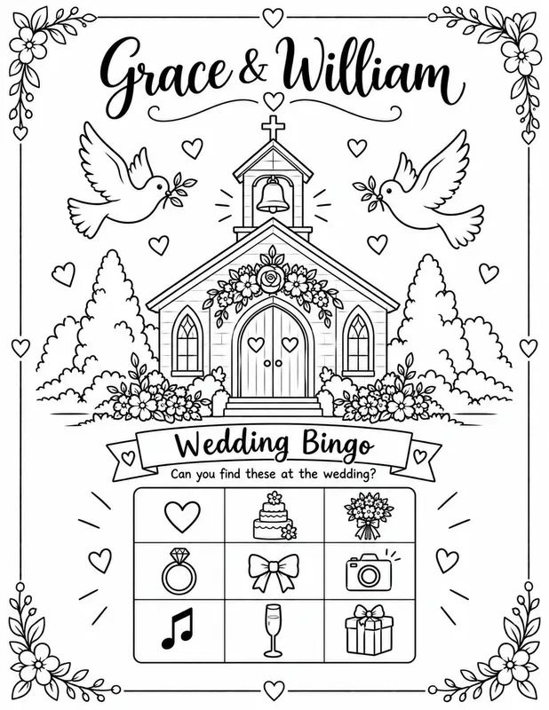 Wedding Kids Activity Coloring Pages