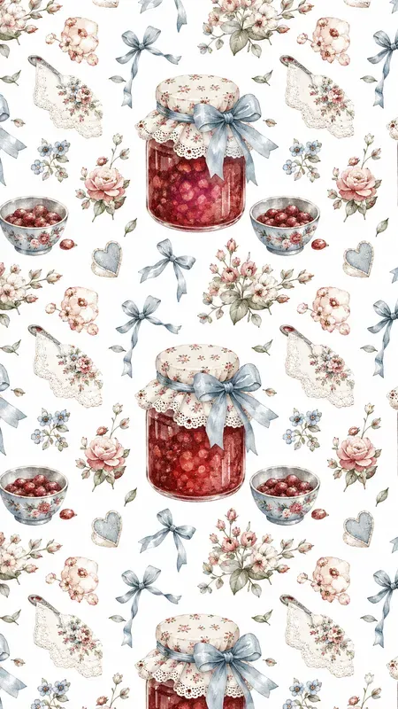 Seamless Shabby Chic Kitchen Wallpapers