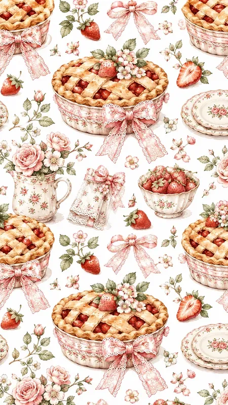 Seamless Shabby Chic Kitchen Wallpapers