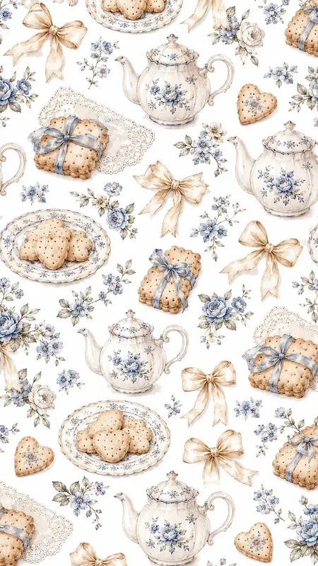 Seamless Shabby Chic Kitchen Wallpapers