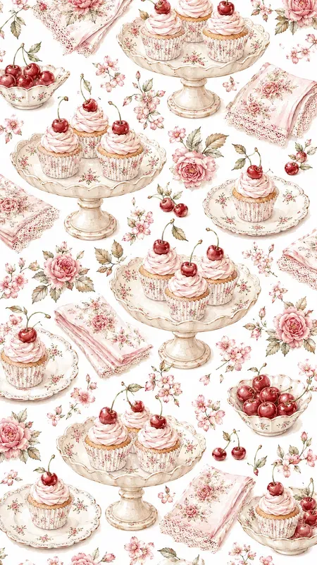 Seamless Shabby Chic Kitchen Wallpapers