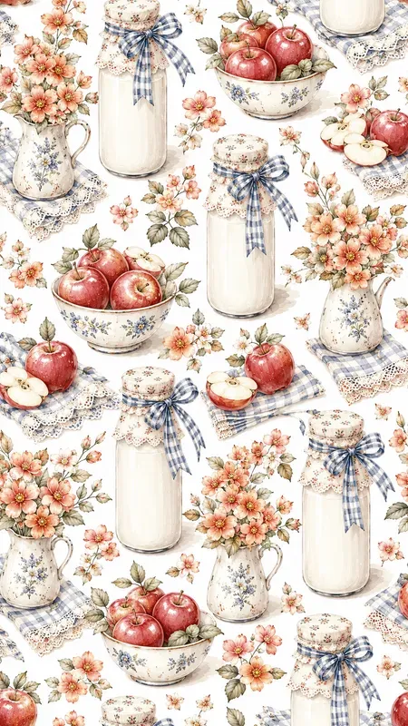 Seamless Shabby Chic Kitchen Wallpapers