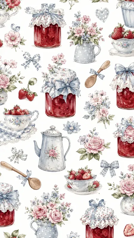 Seamless Shabby Chic Kitchen Wallpapers