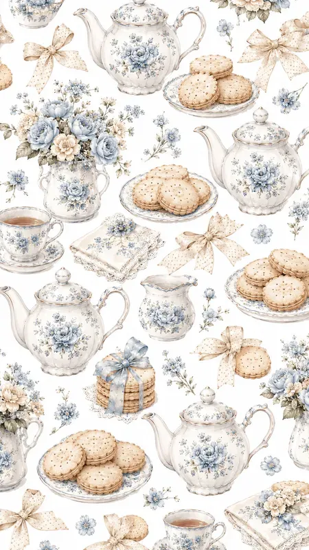 Seamless Shabby Chic Kitchen Wallpapers