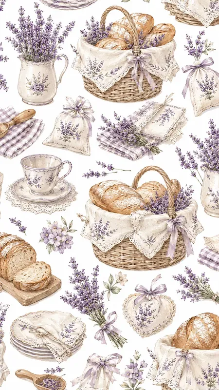 Seamless Shabby Chic Kitchen Wallpapers