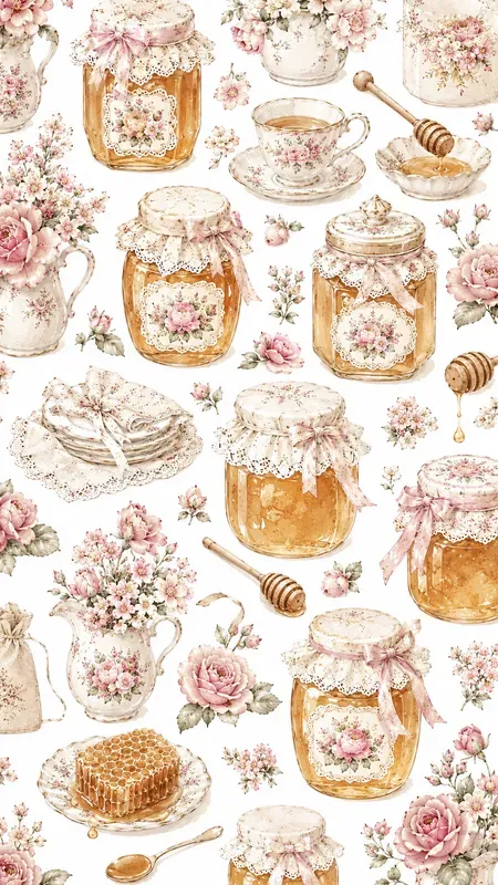 Seamless Shabby Chic Kitchen Wallpapers