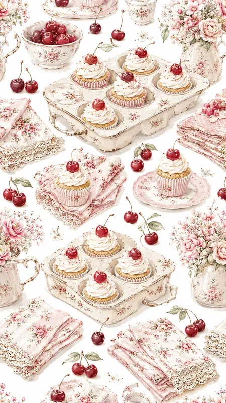 Seamless Shabby Chic Kitchen Wallpapers