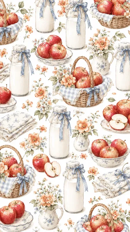 Seamless Shabby Chic Kitchen Wallpapers