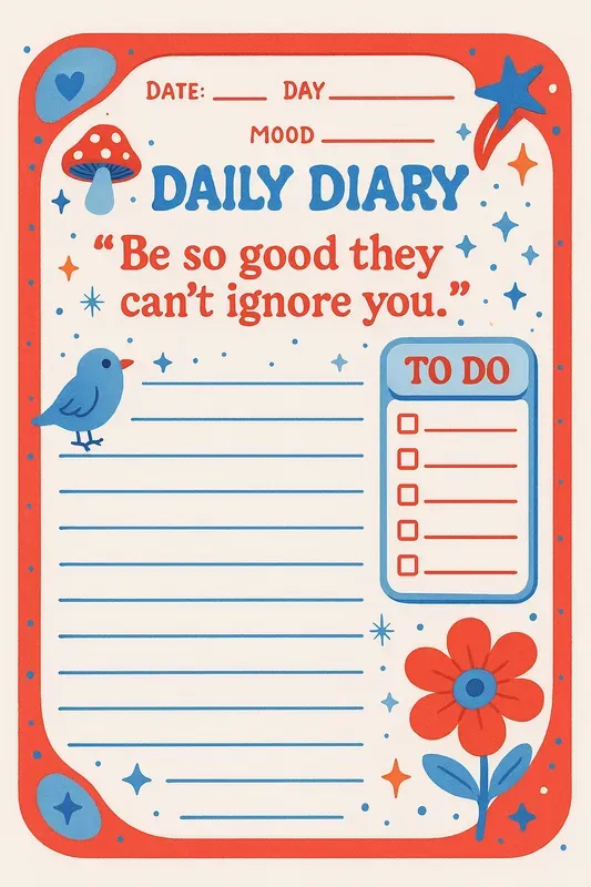 Super Cute Kawaii Daily Diary Pages