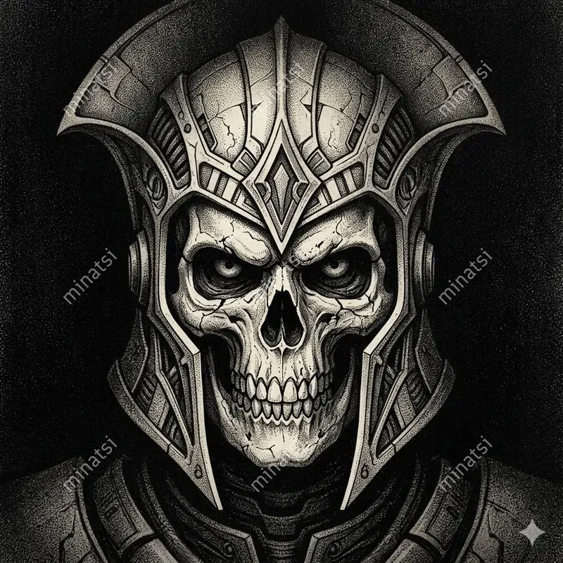 Gothic Skull Dark Fantasy Portrait Art