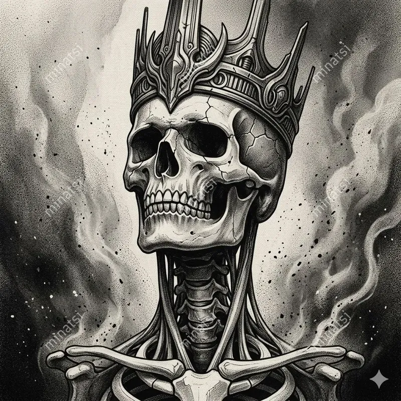 Gothic Skull Dark Fantasy Portrait Art