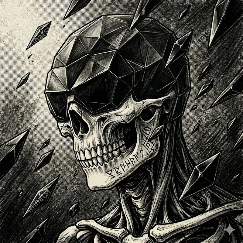 Gothic Skull Dark Fantasy Portrait Art