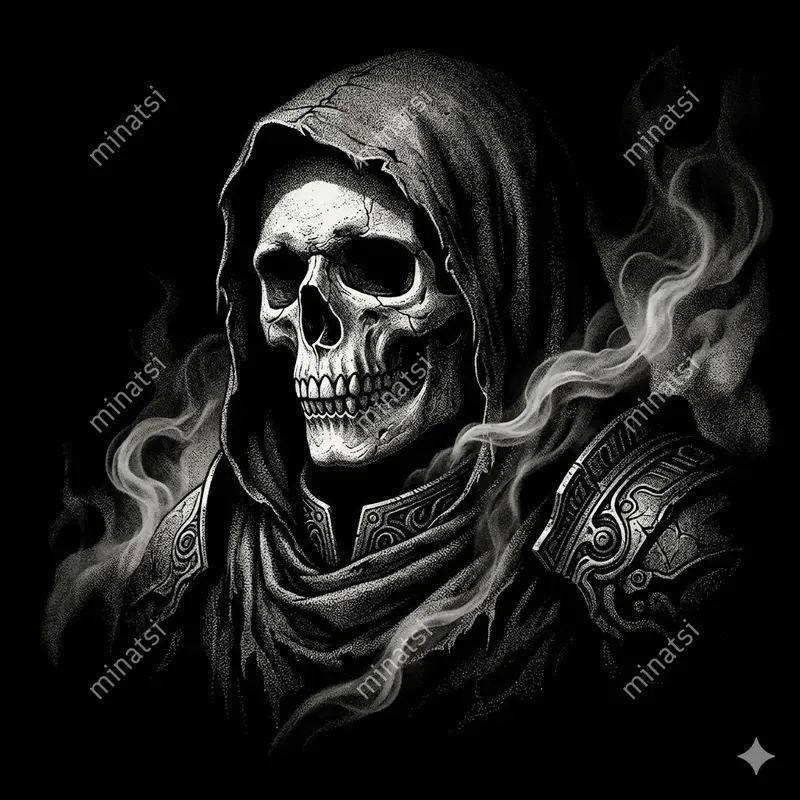Gothic Skull Dark Fantasy Portrait Art