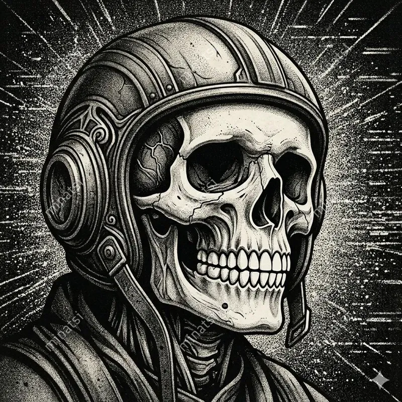 Gothic Skull Dark Fantasy Portrait Art