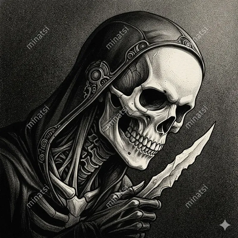 Gothic Skull Dark Fantasy Portrait Art