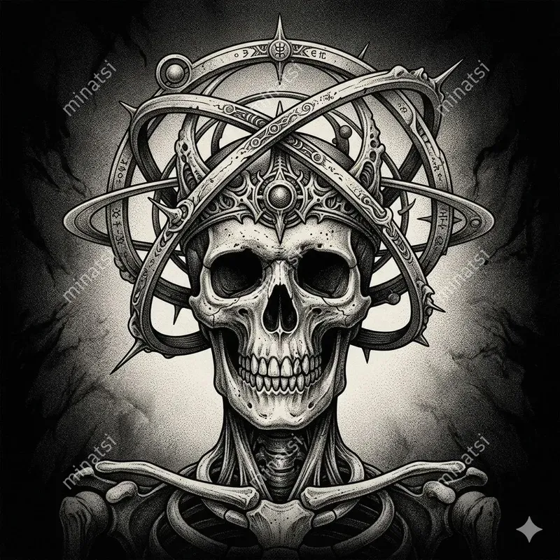 Gothic Skull Dark Fantasy Portrait Art