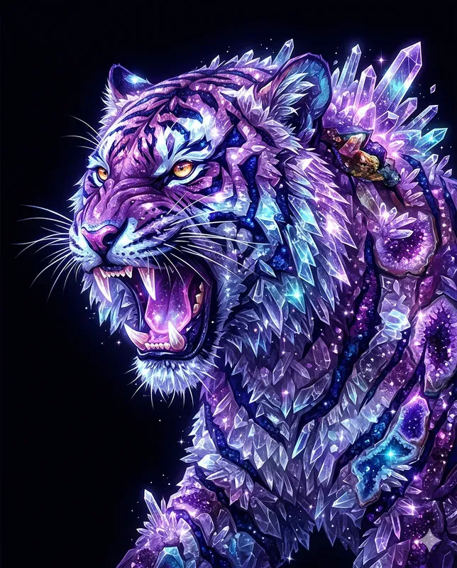 Luminous Crystal Geode Mineral Art