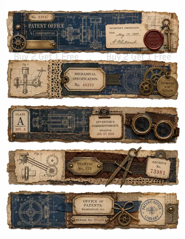 Junk Journal Belly Bands Ephemera Strips