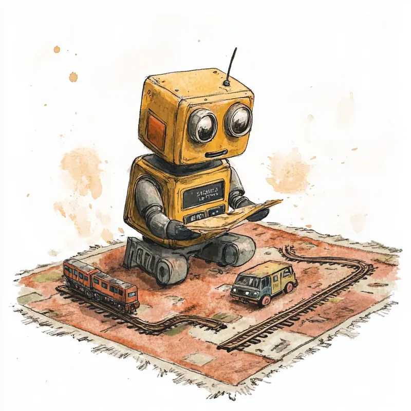 Classic Tin Robot Everyday Life Scenes