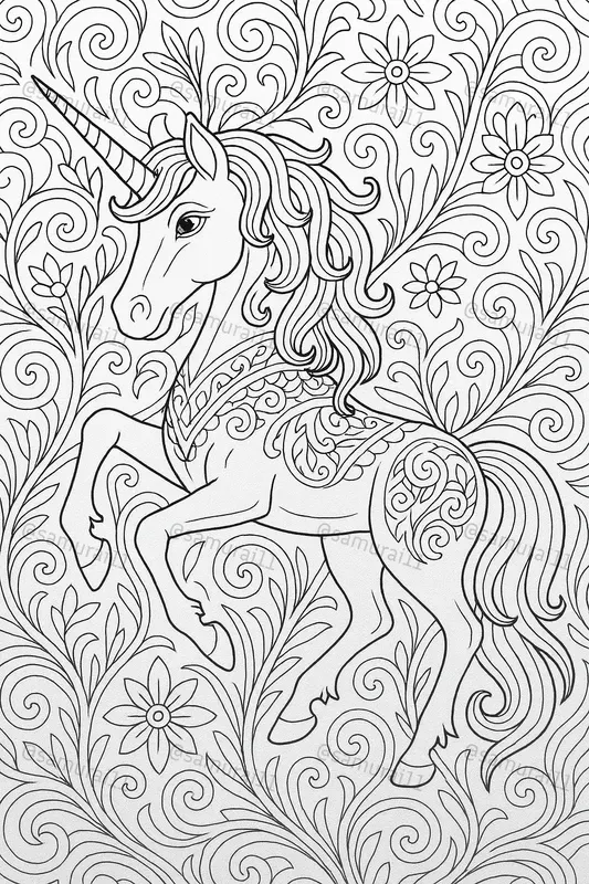 Whimsical Mythical Creatures Coloring