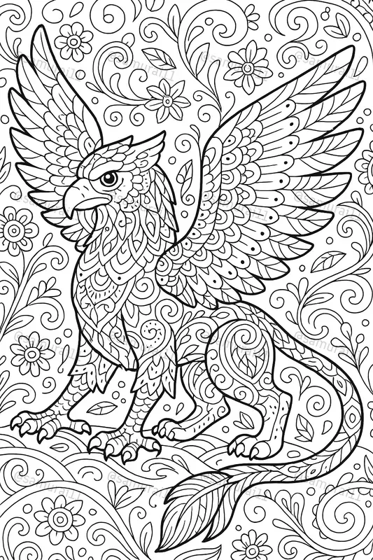 Whimsical Mythical Creatures Coloring