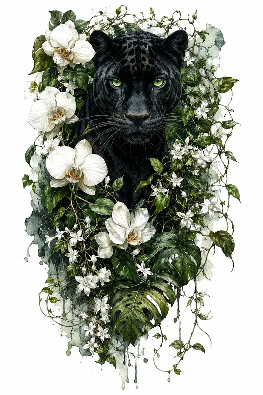 Elegant Botanical Animal Portraits
