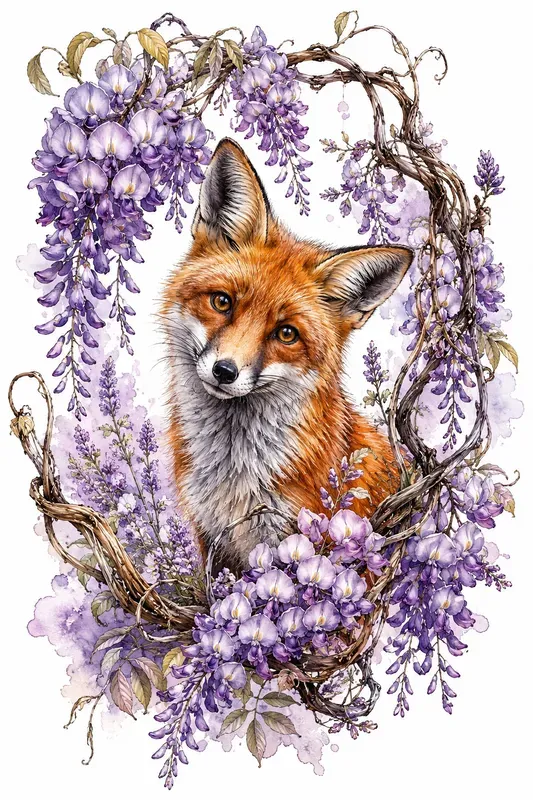 Elegant Botanical Animal Portraits