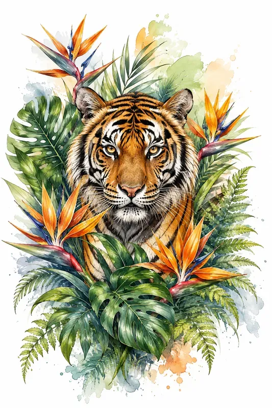 Elegant Botanical Animal Portraits
